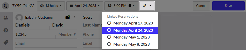 Linked reservations