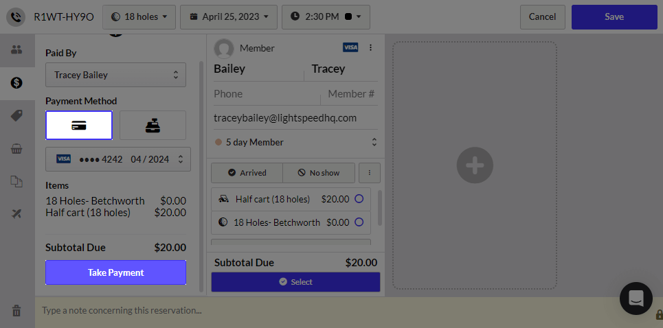 Taking payment for a single customer
