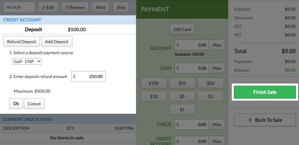 Refunding card transactions with Lightspeed Payments – Lightspeed Golf